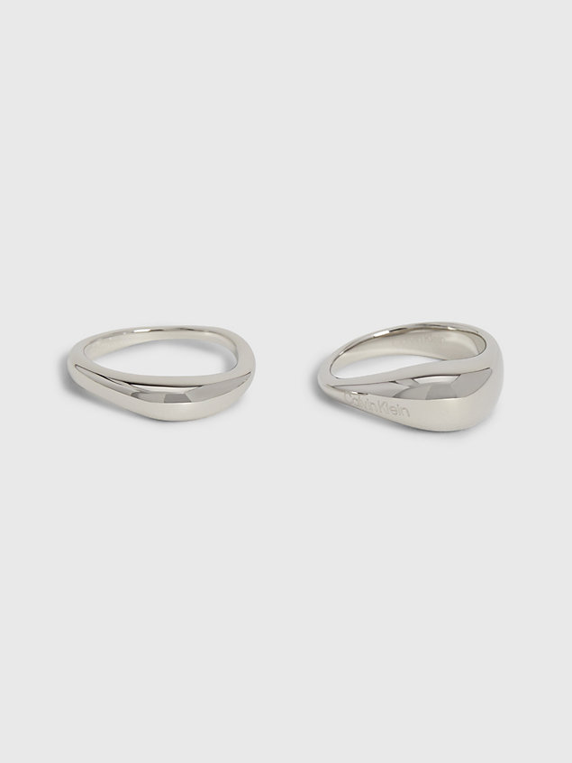 silver pierścionek - elongated drops dla kobiety - calvin klein