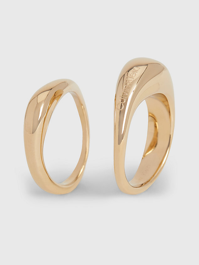 gold ring - elongated drops voor dames - calvin klein