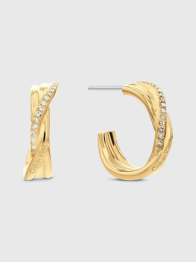 gold earrings - crystallized weave for women calvin klein