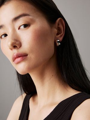 two tone earrings - refine for women calvin klein