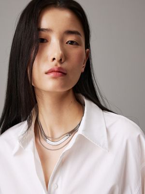 silver necklace - accent for women calvin klein