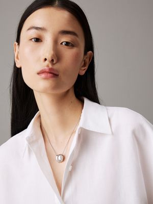 silver necklace - elemental for women calvin klein