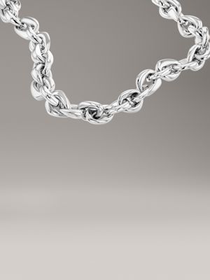 silver necklace - statement links for women calvin klein