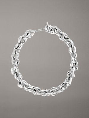 silver necklace - statement links for women calvin klein