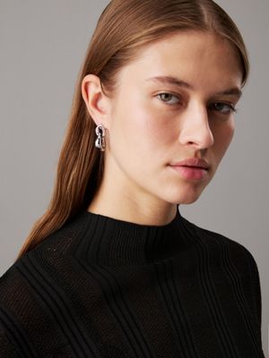 silver earrings - ck fused for women calvin klein