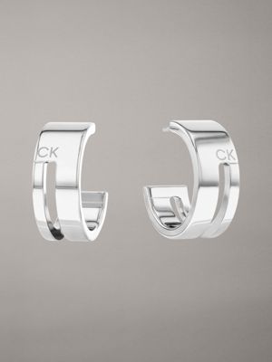 silver earrings - geometric essentials for women calvin klein