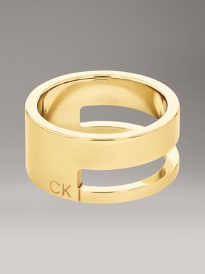 gold ring - geometric for women calvin klein