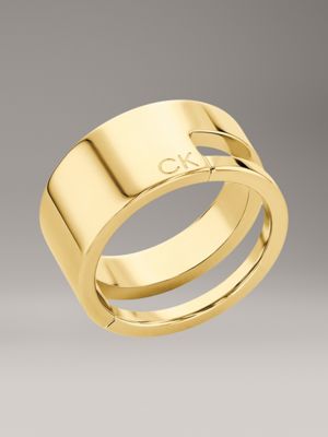 gold ring - geometric for women calvin klein