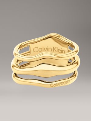 gold ring - ck wavy for women calvin klein