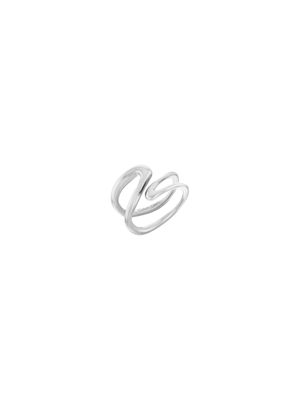 silver stainless steel sculpted wrap ring for women calvin klein