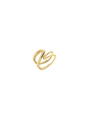 gold gold plated steel sculpted wrap ring for women calvin klein