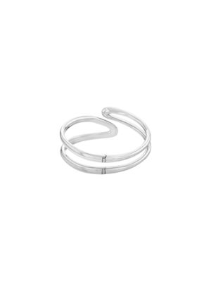 silver stainless steel sculpted cuff bangle for women calvin klein