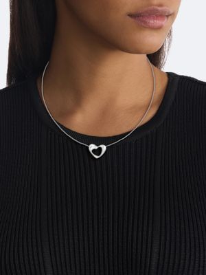 silver heart pendant necklace for women calvin klein