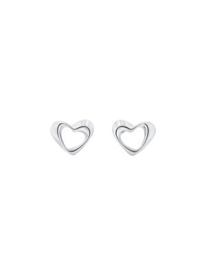 silver heart stud earrings for women calvin klein