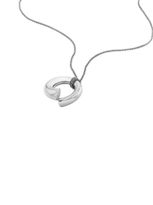 silver spiral pendant necklace for women calvin klein