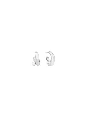 silver spiral hoop earrings for women calvin klein