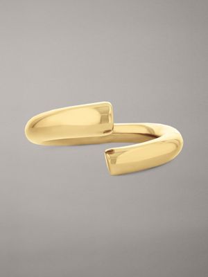 gold gold plated steel spiral ring for women calvin klein