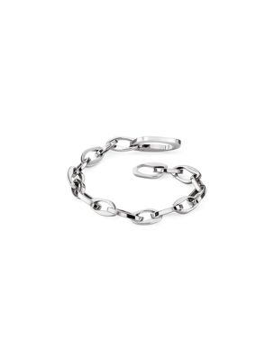 silver sculpted oval links bracelet for women calvin klein