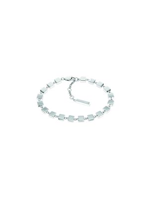 silver sculpted geometric bracelet for women calvin klein