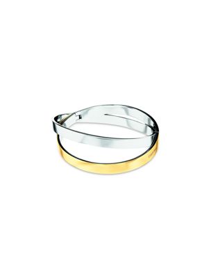 multi two-tone elliptical bangle bracelet for women calvin klein