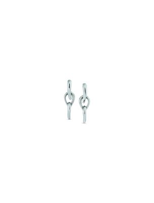 boucles d'oreilles à maillons en chaîne sculptured drops silver pour femmes 