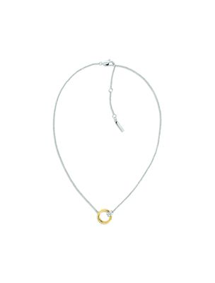 collier avec pendentif anneau bicolore multi pour femmes 