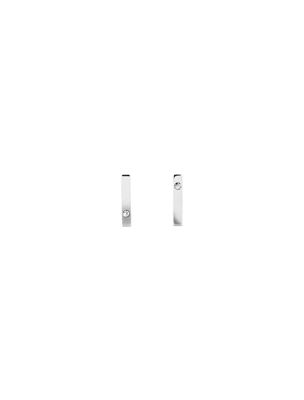 silver 3-piece stainless steel and crystal earring set for women 