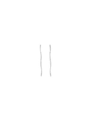silver elongated drops oorbellen van roestvrij staal voor dames - 
