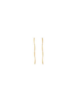 gold elongated drops vergulde stalen oorbellen voor dames - 