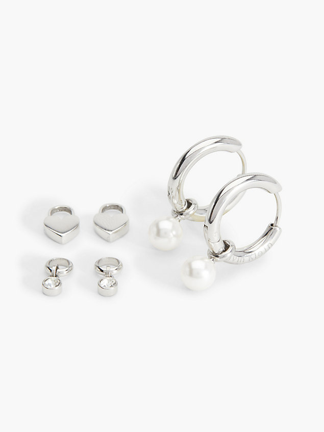 white earrings - huggie gift set for women calvin klein