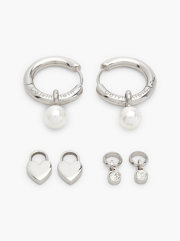 white earrings - huggie gift set for women calvin klein
