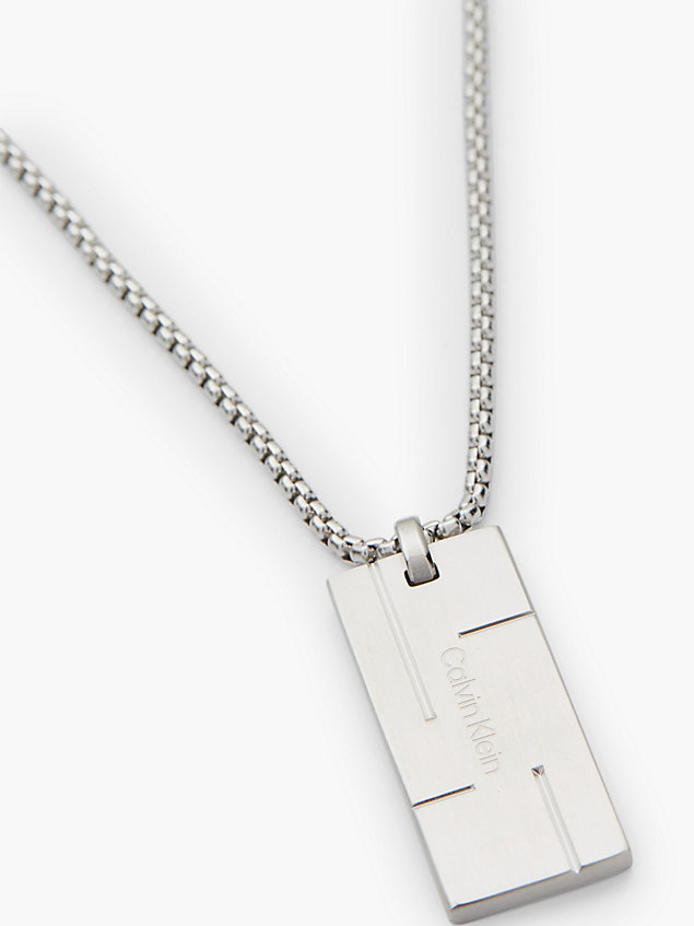 silver necklace - grid for men calvin klein