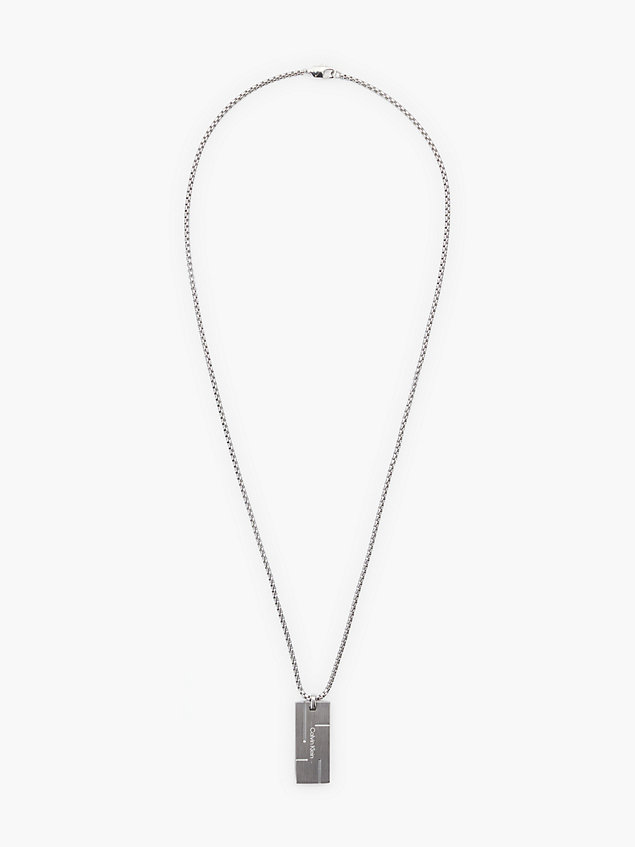 silver necklace - grid for men calvin klein