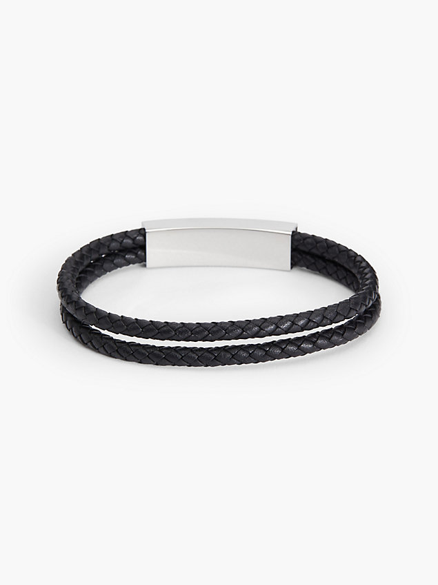 pulsera - braided bracelet black de hombre calvin klein