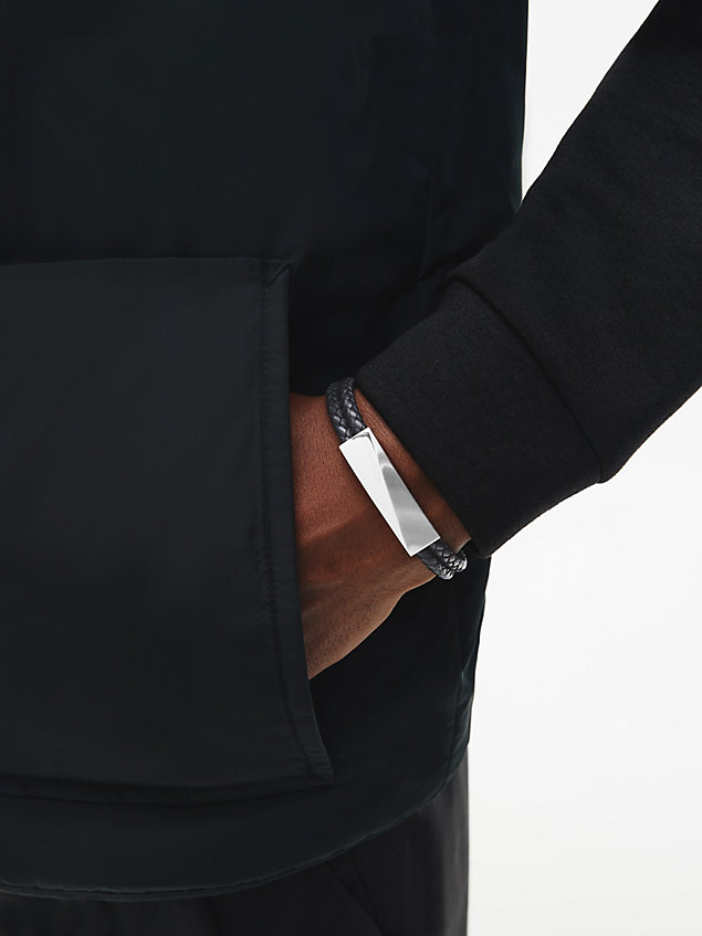 black bransoletka - braided bracelet dla mężczyźni - calvin klein