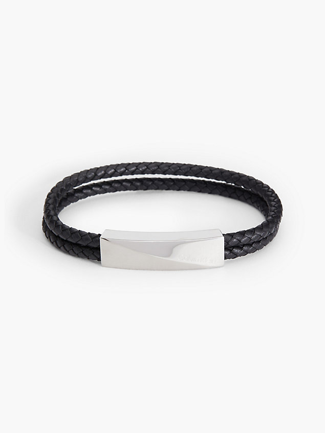 black armband - braided bracelet voor heren - calvin klein