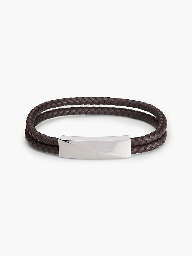 bracciale - braided bracelet brown da uomo calvin klein