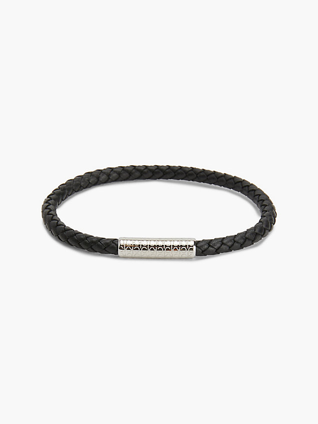 pulsera - braided bracelet black de hombre calvin klein