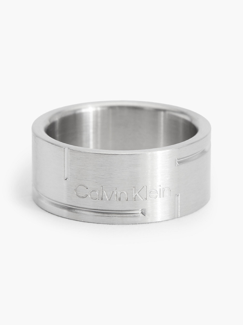SILVER Ring - Grid undefined men Calvin Klein