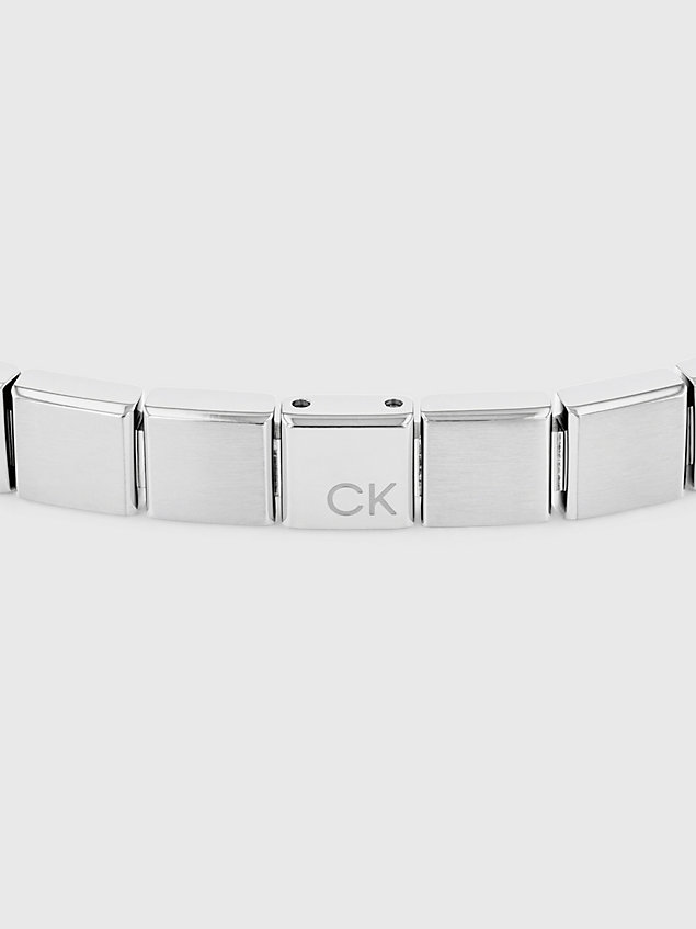 silver bracelet - minimalistic squares for men calvin klein