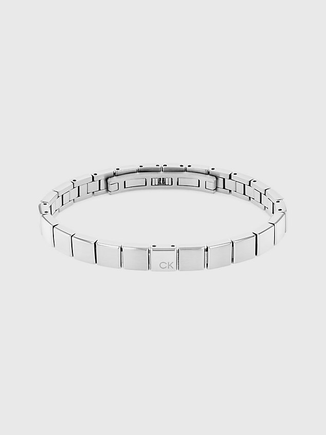 silver armband - minimalistic squares voor heren - calvin klein