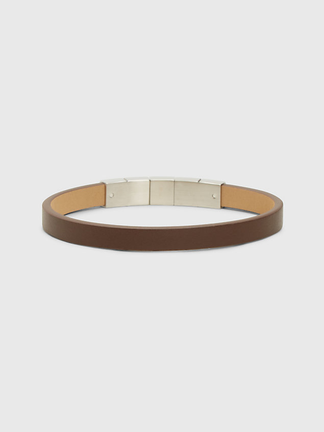 brown bracelet - minimalistic squares for men calvin klein