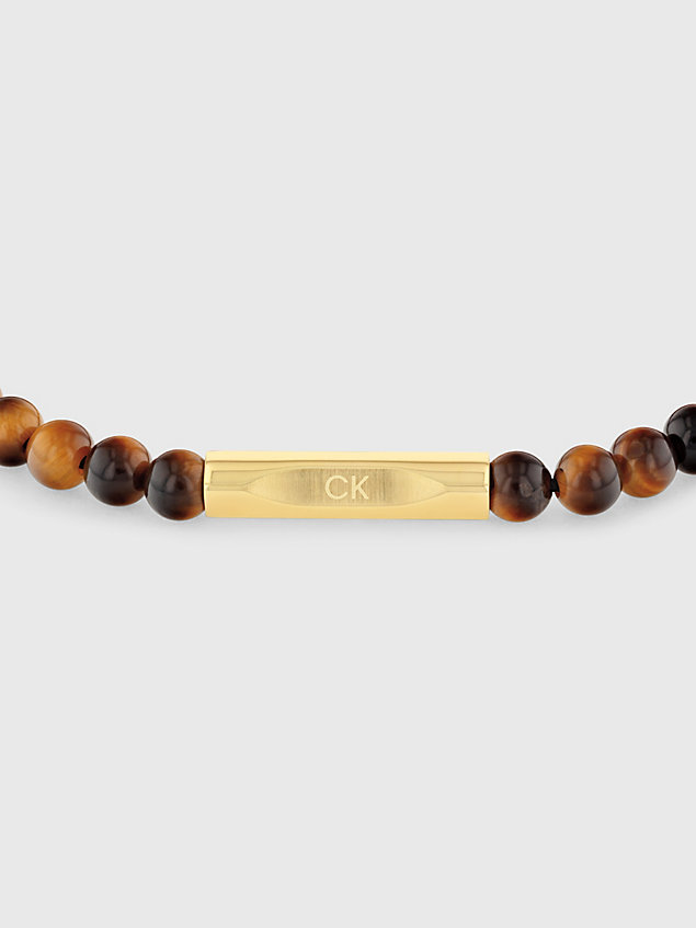 brown bracelet - mixed beads for men calvin klein