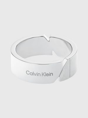 silver ring - electric for men calvin klein