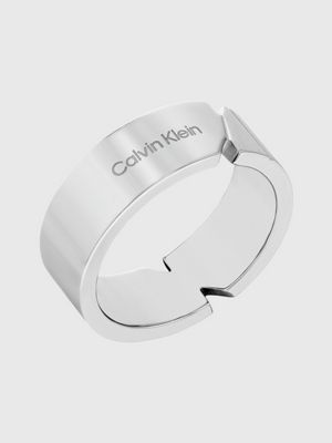 silver ring - electric for men calvin klein