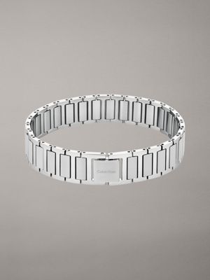 silver bracelet - structured links for men calvin klein