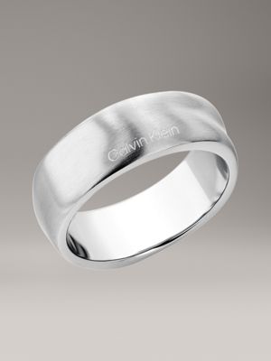 silver ring - ck metallic for men calvin klein