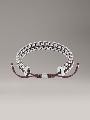 burgundy bracelet - twisted bezel for men calvin klein