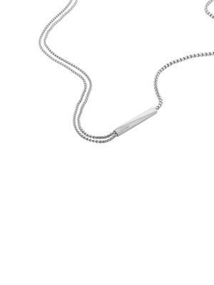 silver asymmetric chain necklace - iconic id for men calvin klein