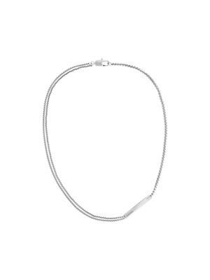 silver asymmetric chain necklace - iconic id for men calvin klein